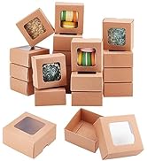 Amazon.co.jp: BENECREAT 20セット クラフト紙ボックス 8x8x4cm 透明窓